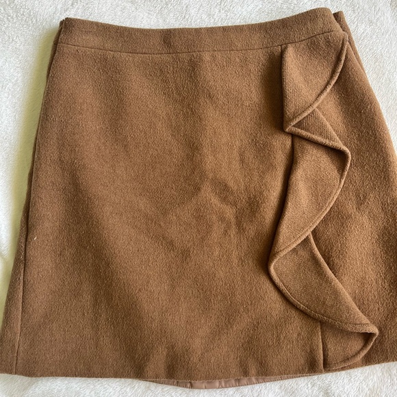 J. Crew Brown Ruffle Skirt - Picture 1 of 3